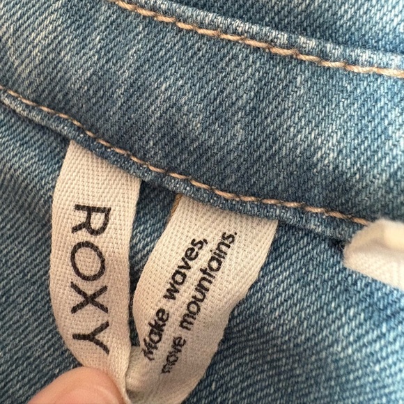 Roxy Denim Romper Left Behind Blue Women Large - Picture 4 of 10